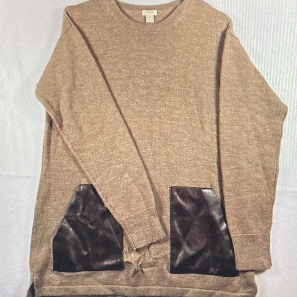 J. Crew Tan Sweater with Black Accents